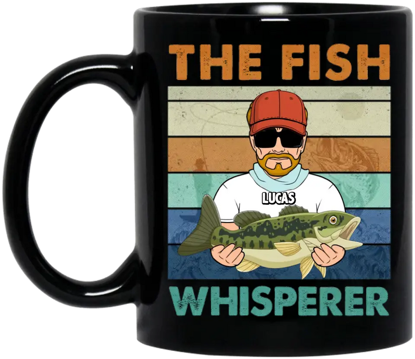 Personalized Fishing Black Coffee Mug - Gift Idea For Father's Day/ Fishing Lovers - The Fish Whisperer