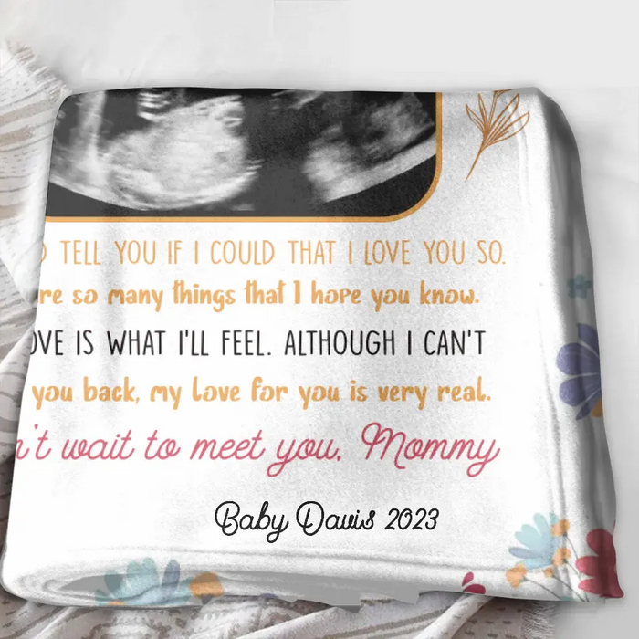 Personalized Mother's Day Single Layer Fleece/ Quilt Blanket - Upload Photo - I Can't Wait To Meet You, Mommy