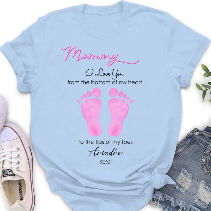 Personalized Mother's Day/ Father's Day Shirt/ Hoodie - Gift Idea From Kid to Mom/ Dad - I Love You From The Bottom Of My Heart