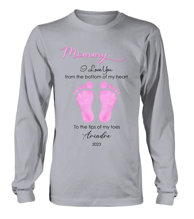 Personalized Mother's Day/ Father's Day Shirt/ Hoodie - Gift Idea From Kid to Mom/ Dad - I Love You From The Bottom Of My Heart