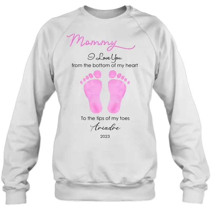 Personalized Mother's Day/ Father's Day Shirt/ Hoodie - Gift Idea From Kid to Mom/ Dad - I Love You From The Bottom Of My Heart