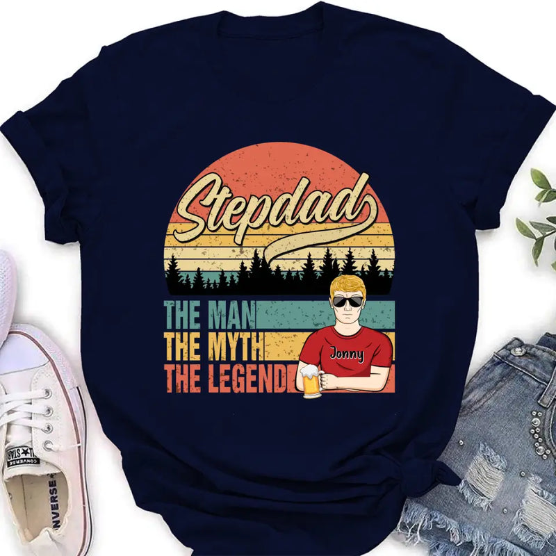 Personalized Stepdad Shirt/Hoodie - Father's Day Gift Idea for Stepdad - The Man The Myth The Legend