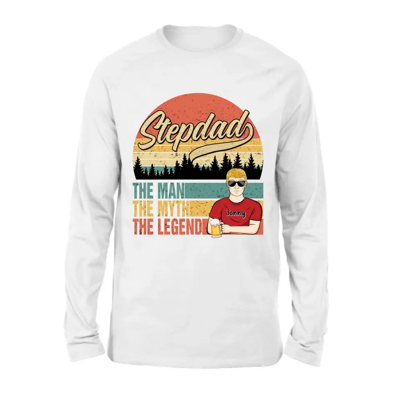 Personalized Stepdad Shirt/Hoodie - Father's Day Gift Idea for Stepdad - The Man The Myth The Legend