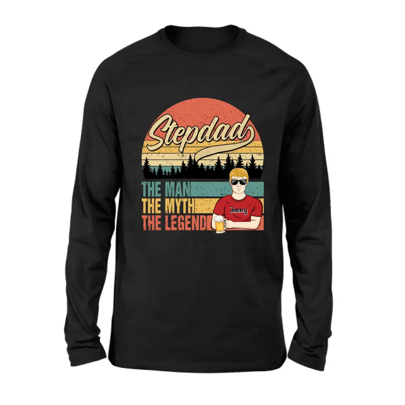 Personalized Stepdad Shirt/Hoodie - Father's Day Gift Idea for Stepdad - The Man The Myth The Legend