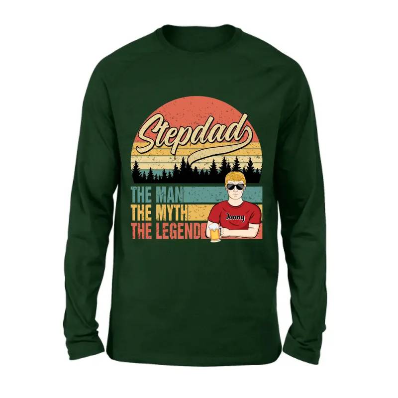 Personalized Stepdad Shirt/Hoodie - Father's Day Gift Idea for Stepdad - The Man The Myth The Legend