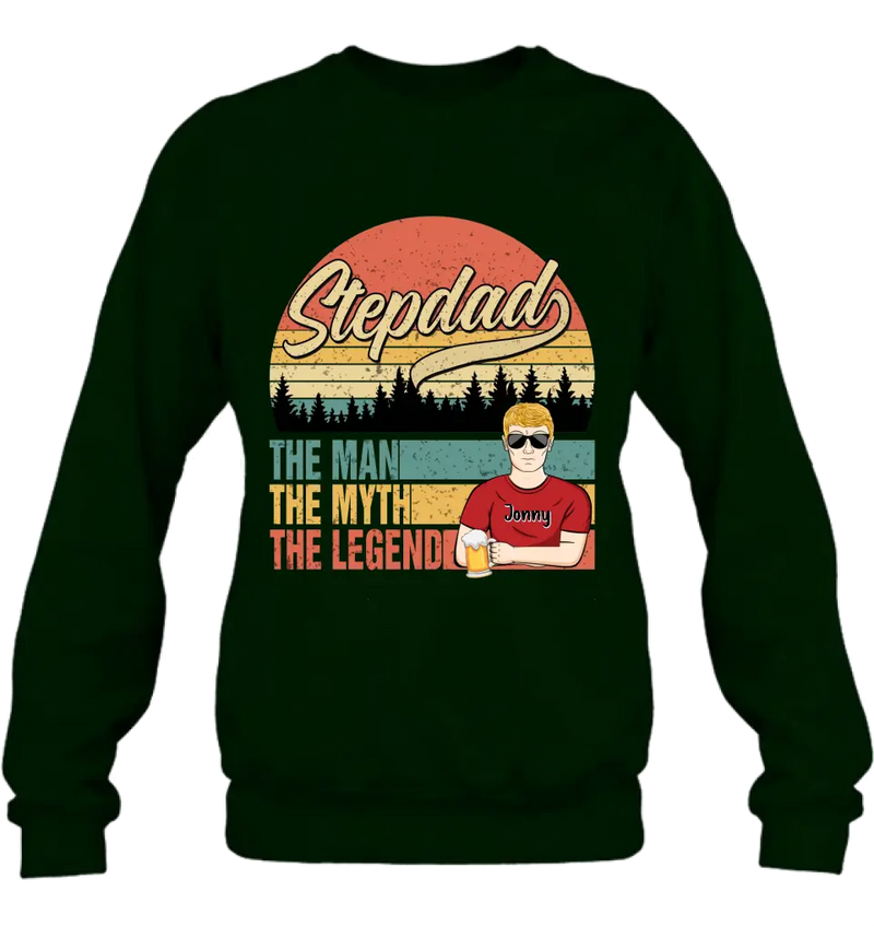 Personalized Stepdad Shirt/Hoodie - Father's Day Gift Idea for Stepdad - The Man The Myth The Legend