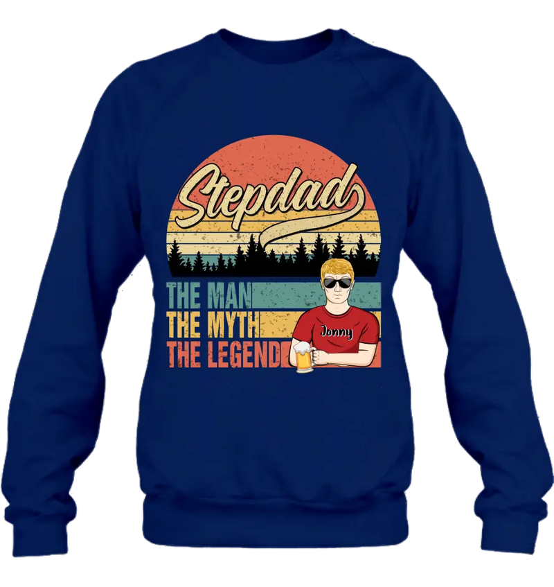Personalized Stepdad Shirt/Hoodie - Father's Day Gift Idea for Stepdad - The Man The Myth The Legend