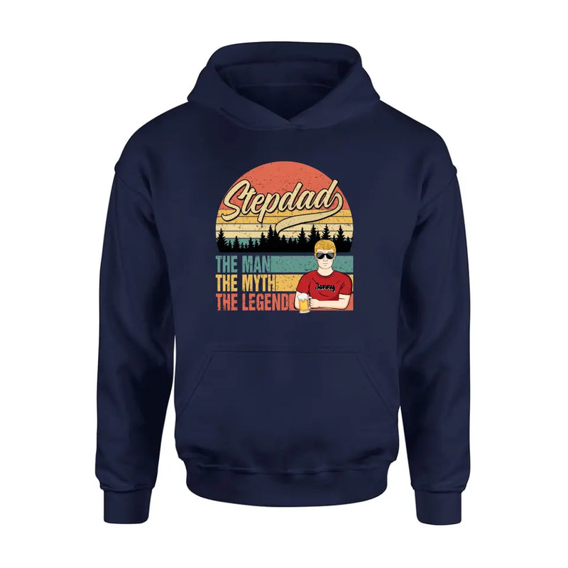Personalized Stepdad Shirt/Hoodie - Father's Day Gift Idea for Stepdad - The Man The Myth The Legend