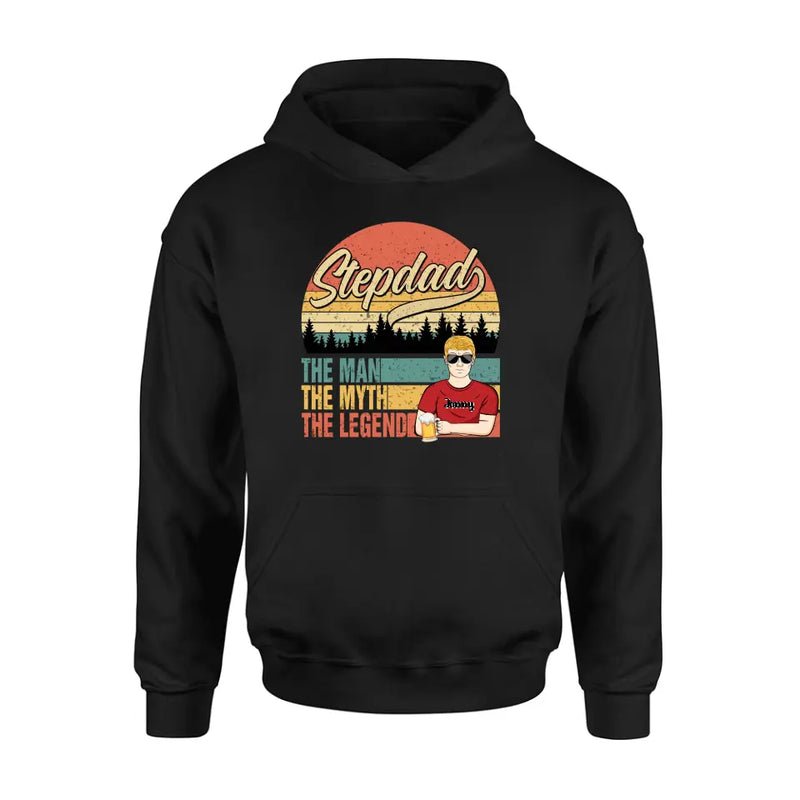 Personalized Stepdad Shirt/Hoodie - Father's Day Gift Idea for Stepdad - The Man The Myth The Legend