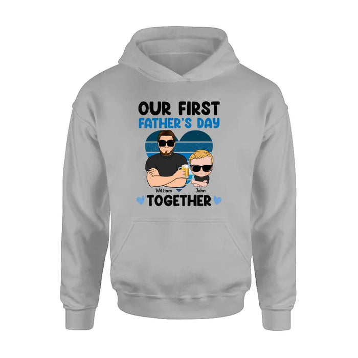 Custom Personalized Dad And Daughter/Son Shirt/ Hoodie -  Gift Idea For Father's Day - Our First Father's Day Together