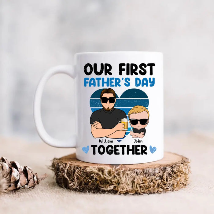 Custom Personalized Dad And Daughter/Son Coffee Mug -  Gift Idea For Father's Day - Our First Father's Day Together