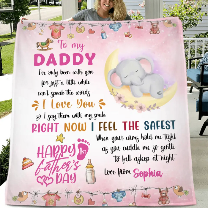 Custom Personalized Father's Day Quilt/Single Layer Fleece Blanket - Gift Idea For Father's Day 2024 - To My Daddy I've Only Been With You For Just A Little While