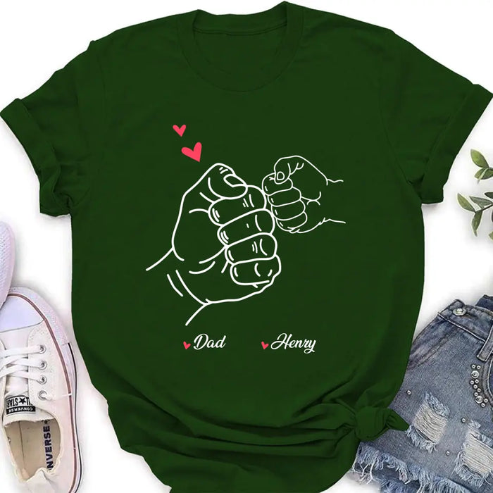 Custom Personalized Papa & Kids Fist Bump Shirt/ Hoodie - Gift Idea For Father/ Kids/ Father's Day - Custom Upto 7 Kids' Name