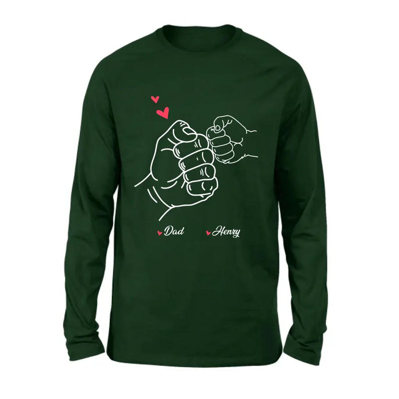 Personalized Papa & Kids Fist Bump Shirt/Hoodie - Father's Day Gift Idea For Father From Kid - Custom Up to 7 Kids' Name