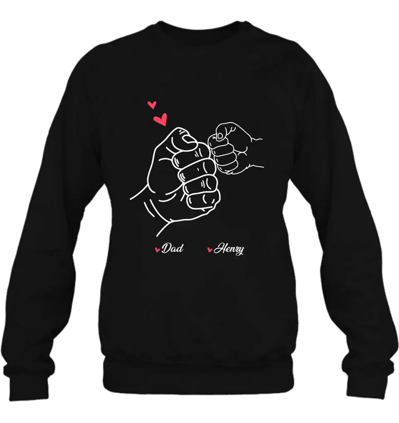 Personalized Papa & Kids Fist Bump Shirt/Hoodie - Father's Day Gift Idea For Father From Kid - Custom Up to 7 Kids' Name