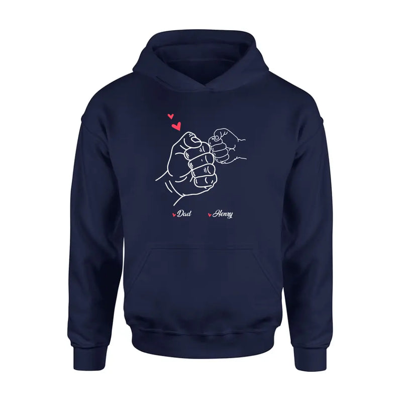 Personalized Papa & Kids Fist Bump Shirt/Hoodie - Father's Day Gift Idea For Father From Kid - Custom Up to 7 Kids' Name