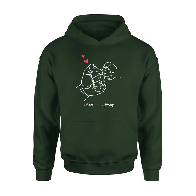 Personalized Papa & Kids Fist Bump Shirt/Hoodie - Father's Day Gift Idea For Father From Kid - Custom Up to 7 Kids' Name