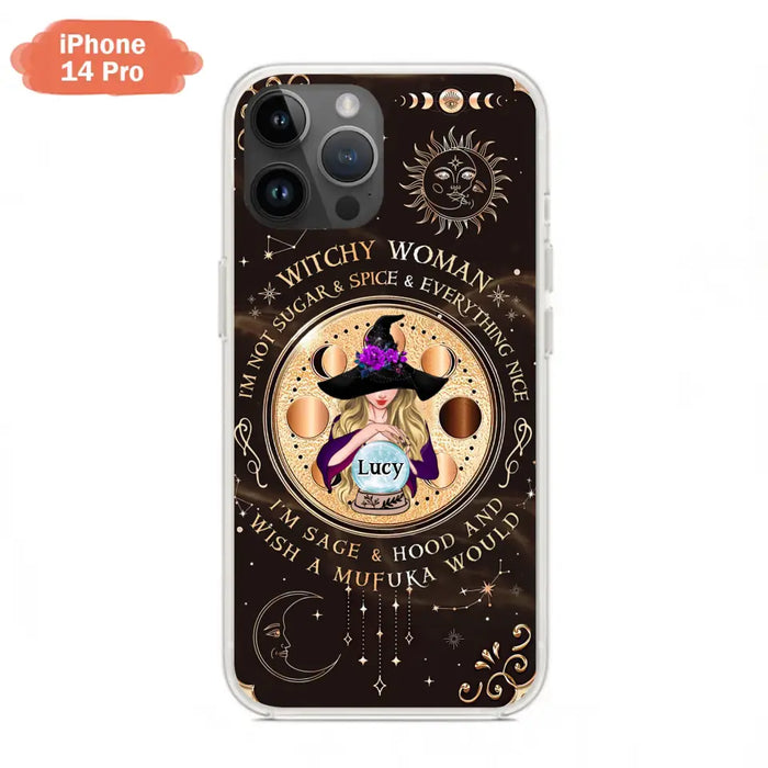 Custom Personalized Witchy Woman Phone Case - Gift Idea For Witch/ Friends/ Birthday/ Halloween Day - I'm Not Sugar & Spice & Everything Nice - Case For iPhone/Samsung