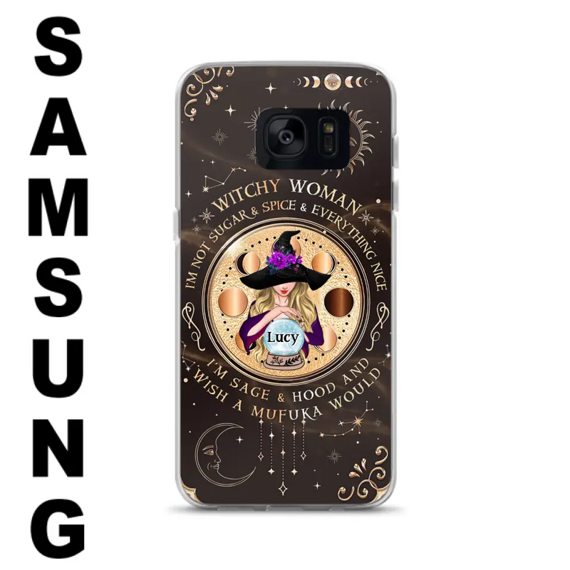Personalized Witchy Woman Phone Case - Gift Idea For Witch/Friends/Birthday/Halloween Day - I'm Not Sugar & Spice & Everything Nice - Case For iPhone/Samsung