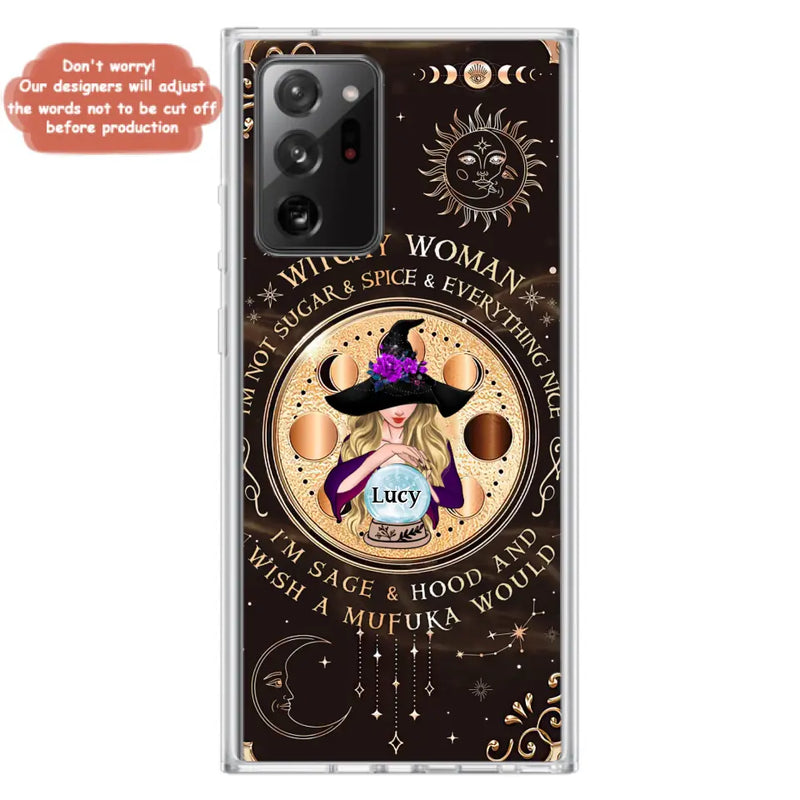 Personalized Witchy Woman Phone Case - Gift Idea For Witch/Friends/Birthday/Halloween Day - I'm Not Sugar & Spice & Everything Nice - Case For iPhone/Samsung