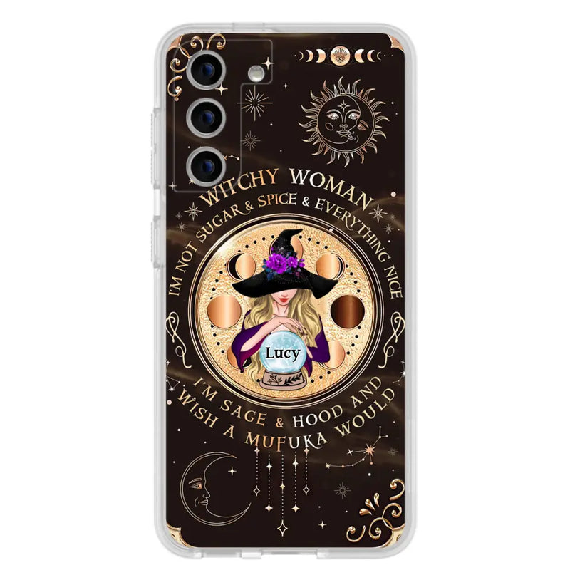 Personalized Witchy Woman Phone Case - Gift Idea For Witch/Friends/Birthday/Halloween Day - I'm Not Sugar & Spice & Everything Nice - Case For iPhone/Samsung