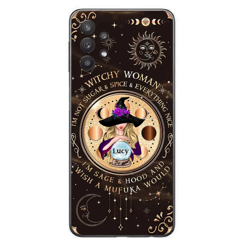 Personalized Witchy Woman Phone Case - Gift Idea For Witch/Friends/Birthday/Halloween Day - I'm Not Sugar & Spice & Everything Nice - Case For iPhone/Samsung