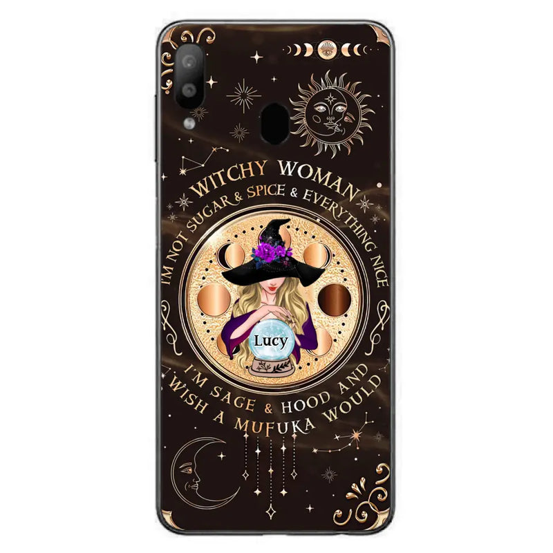 Personalized Witchy Woman Phone Case - Gift Idea For Witch/Friends/Birthday/Halloween Day - I'm Not Sugar & Spice & Everything Nice - Case For iPhone/Samsung