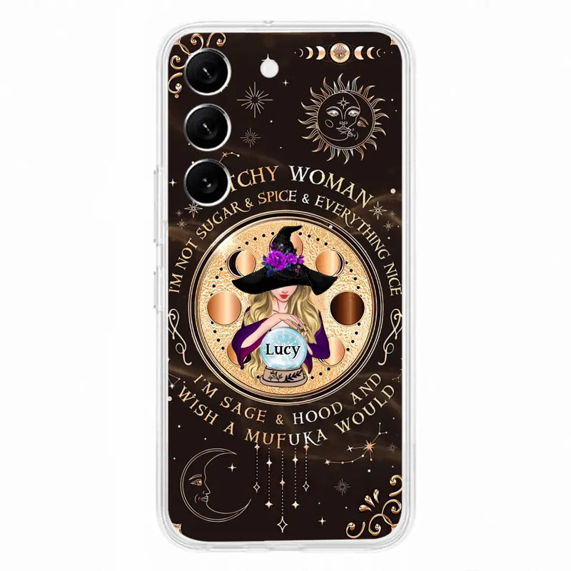 Personalized Witchy Woman Phone Case - Gift Idea For Witch/Friends/Birthday/Halloween Day - I'm Not Sugar & Spice & Everything Nice - Case For iPhone/Samsung