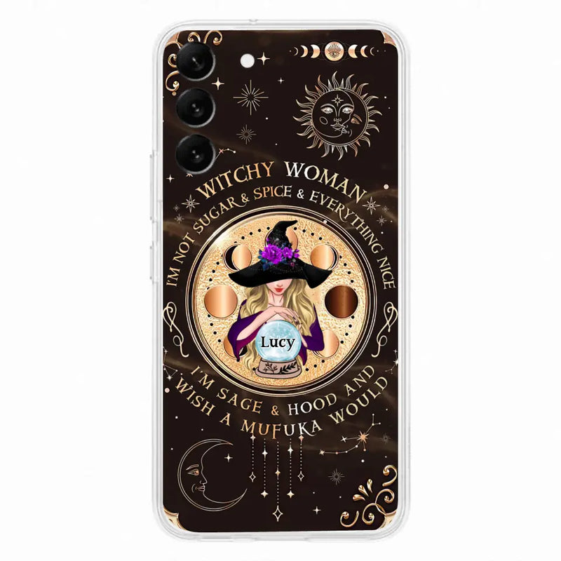 Personalized Witchy Woman Phone Case - Gift Idea For Witch/Friends/Birthday/Halloween Day - I'm Not Sugar & Spice & Everything Nice - Case For iPhone/Samsung