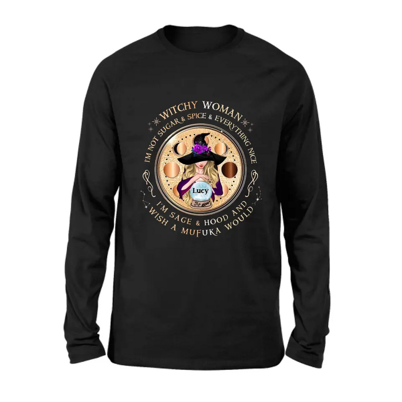 Personalized Witchy Woman Shirt/Hoodie - Gift Idea For Witch/Friends/Birthday/Halloween Day - I'm Not Sugar & Spice & Everything Nice