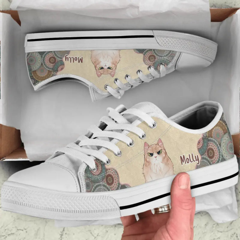 Personalized Cat Mom Canvas Sneakers - Up to 5 Cats - Mother's Day Gift Idea for Cat Lovers - Rockin' The Cat Mom Life