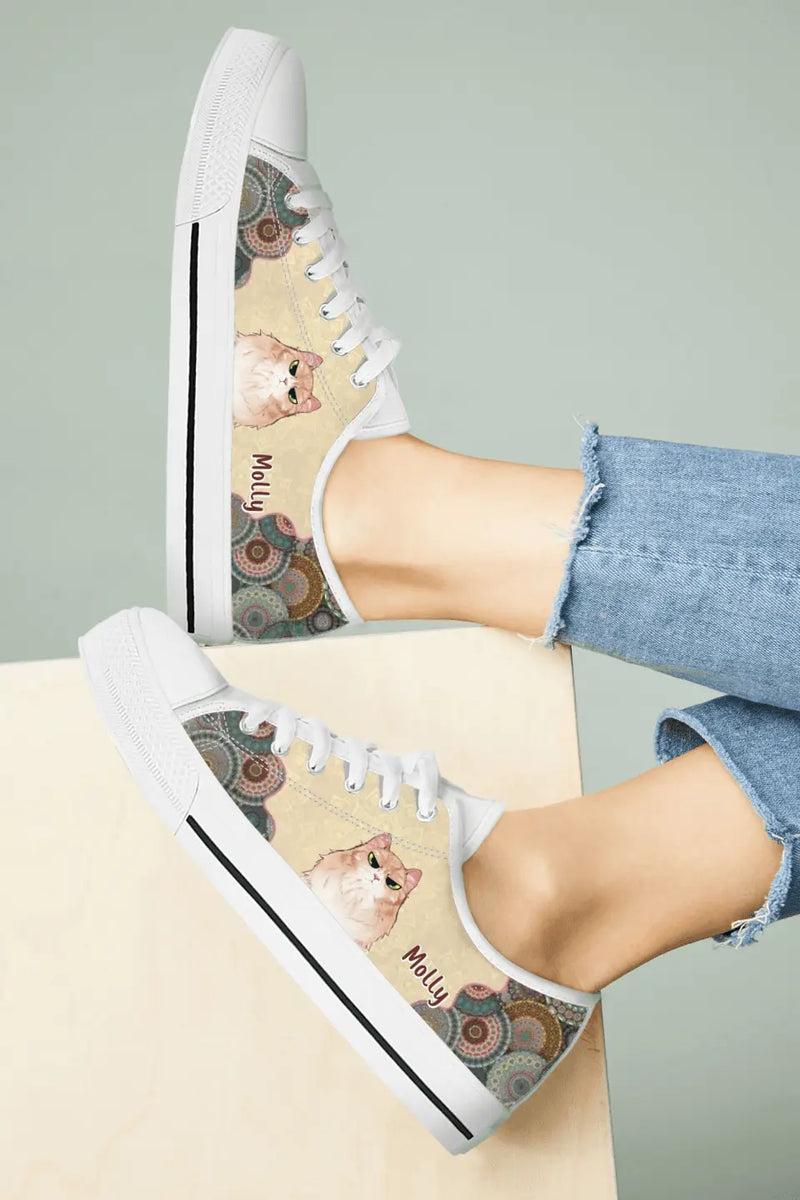 Personalized Cat Mom Canvas Sneakers - Up to 5 Cats - Mother's Day Gift Idea for Cat Lovers - Rockin' The Cat Mom Life