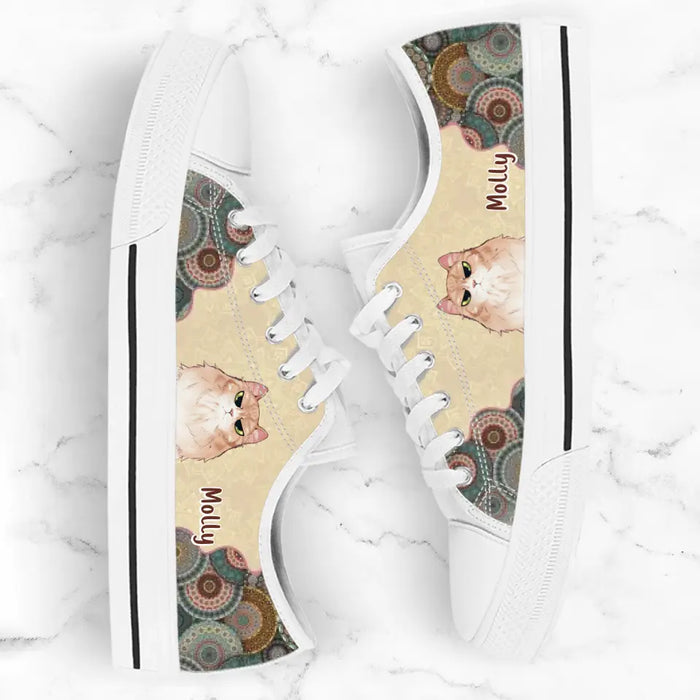 Custom Personalized Cat Mom Canvas Sneakers - Upto 5 Cats - Mother's Day Gift Idea for Cat Lovers - Rockin' The Cat Mom Life