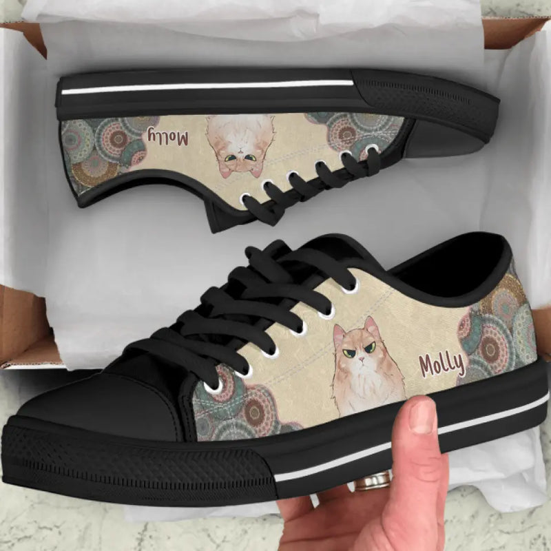 Personalized Cat Mom Canvas Sneakers - Up to 5 Cats - Mother's Day Gift Idea for Cat Lovers - Rockin' The Cat Mom Life
