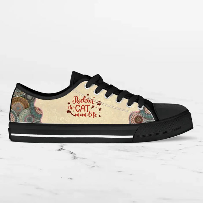 Custom Personalized Cat Mom Canvas Sneakers - Upto 5 Cats - Mother's Day Gift Idea for Cat Lovers - Rockin' The Cat Mom Life