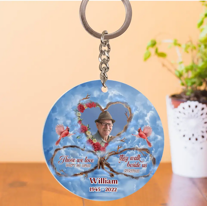 Personalized Memorial Photo Acrylic Keychain - Memorial Gift Idea For Mother's Day/Father's Day - Those We Love Don't Go Away They Walk Beside Us Everyday