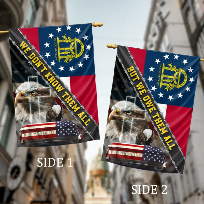 Custom Personalized Memorial Day 2 Sides Flag Sign  - Memorial Day/  Independence Day Gift Idea - We Don't Know Them All But We Owe Them All