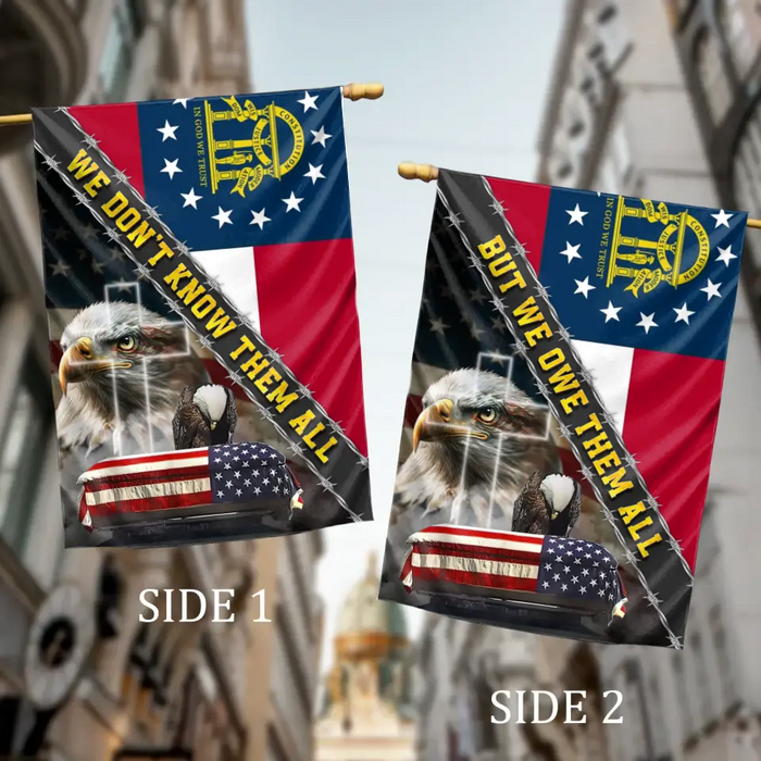 Custom Personalized Memorial Day 2 Sides Flag Sign  - Memorial Day/  Independence Day Gift Idea - We Don't Know Them All But We Owe Them All