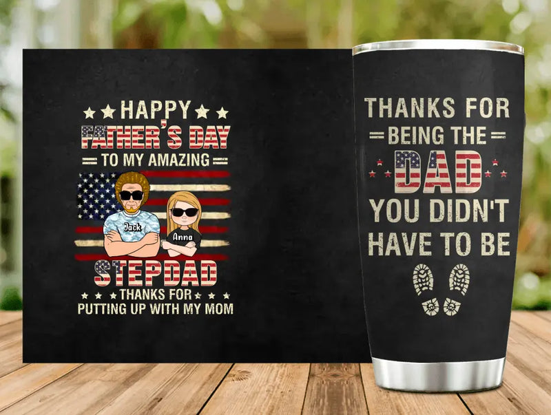 Personalized Step Father Tumbler - Father's Day Gift Idea For Step Father