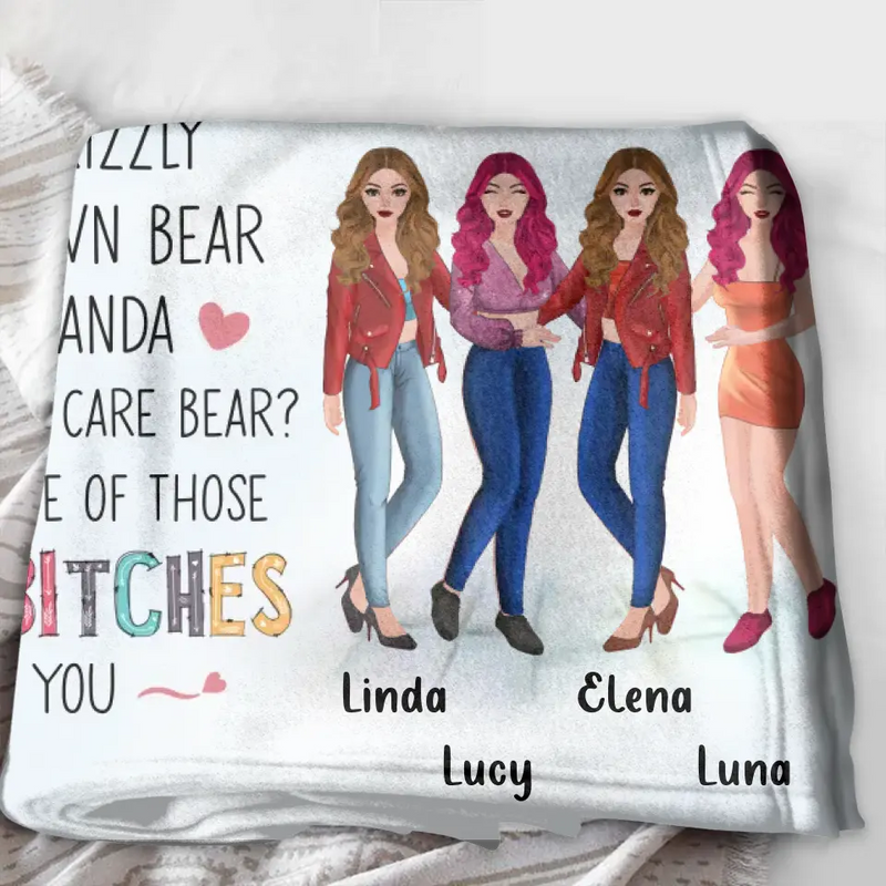 Personalized Sisters Fleece Throw Blanket/Quilt - Gift Idea For Sisters/Siblings - Up to 4 Sisters - I Would Fight A Bear For You Sister