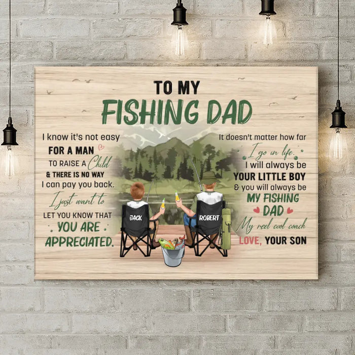 Personalized Fishing Canvas - Gift Idea For Father's Day From Son/Daughter - You Will Always Be My Fishing Dad