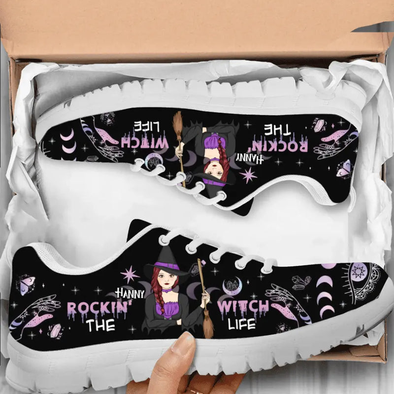 Personalized Witch Sneakers - Gift for Halloween - Rockin the Witch Life Sneaker