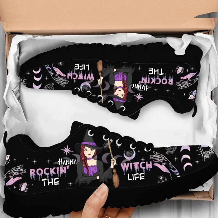 Custom Personalized Witch Sneakers - Gift for Halloween - Rockin the Witch Life Sneaker
