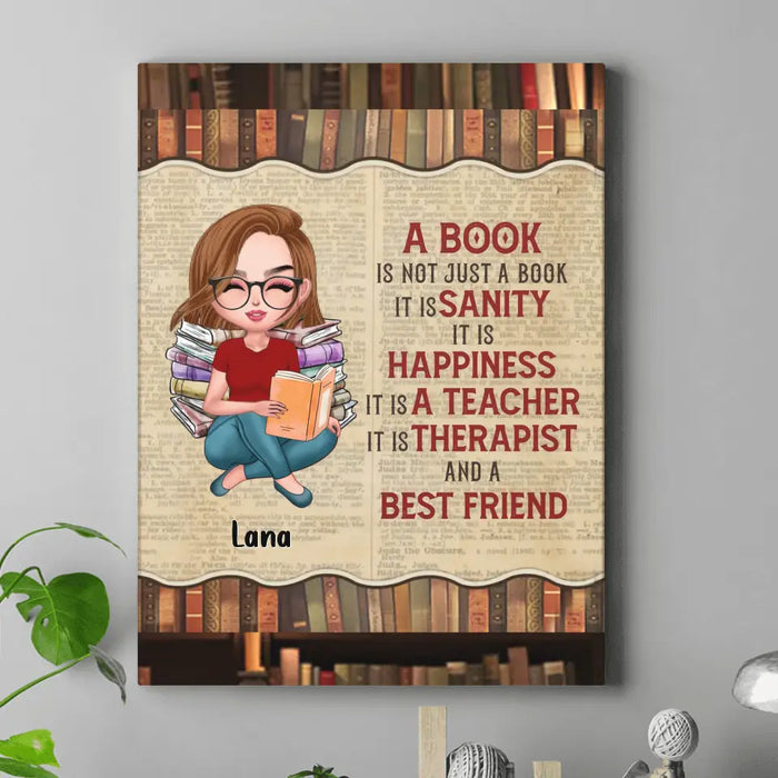 Custom Personalized Book Girl Canvas - Gift Idea For Book Lovers - A Book Is Not Just A Book