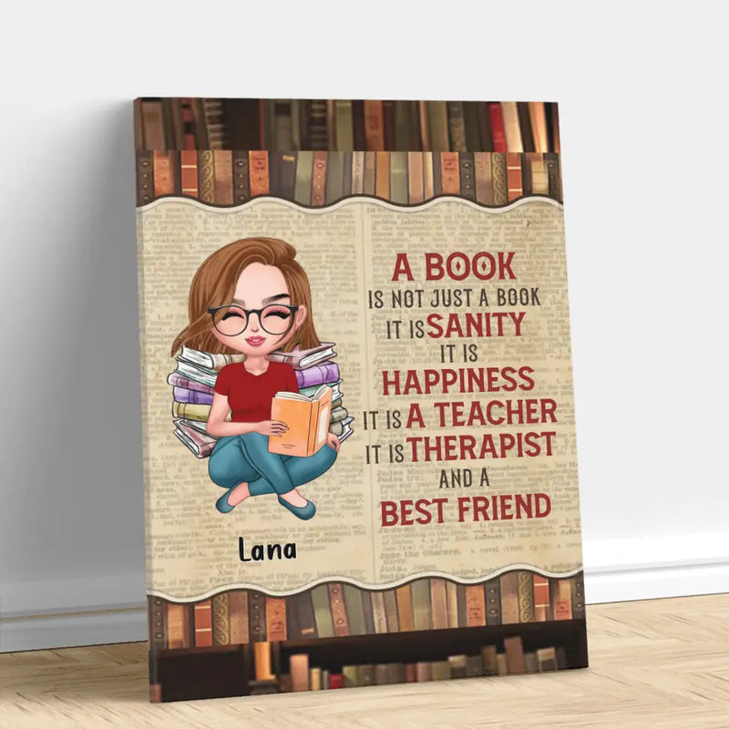 Personalized Book Girl Canvas - Gift Idea For Book Lovers - A Book Is Not Just A Book