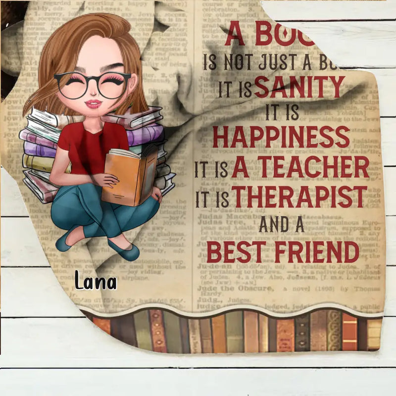 Personalized Book Girl Fleece Throw Blanket/Quilt - Gift Idea For Book Lovers - A Book Is Not Just A Book