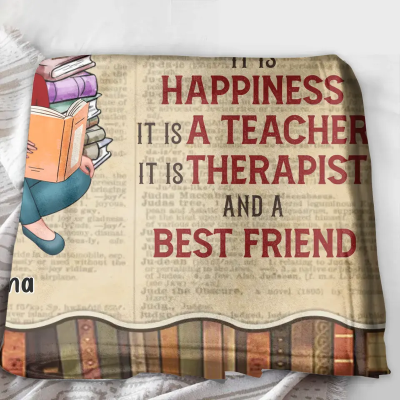 Personalized Book Girl Fleece Throw Blanket/Quilt - Gift Idea For Book Lovers - A Book Is Not Just A Book