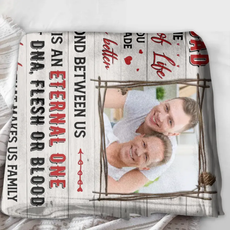 Personalized Bonus Dad Fleece Throw Blanket/Quilt - Upload Photo - Father's Day Gift Idea for Bonus Dad/Step Dad - To My Bonus Dad