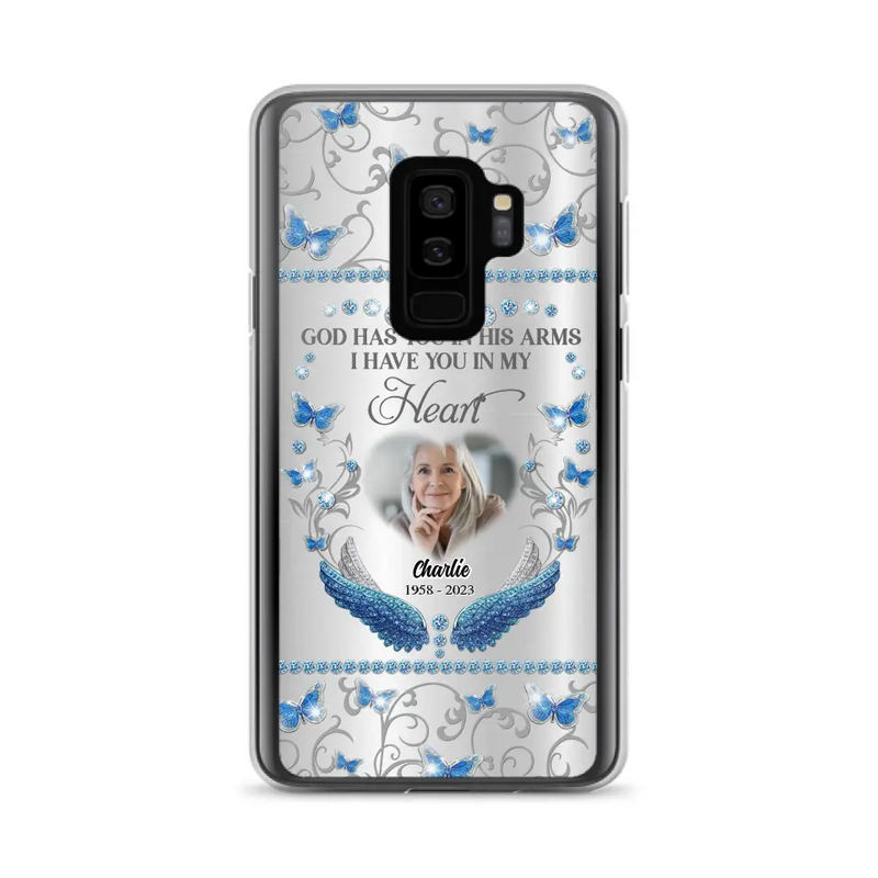 Personalized Memorial Photo Phone Case - Memorial Gift Idea for Mother's Day/Father's Day - God Has You In His Arms I Have You In My Heart - Cases For iPhone/Samsung