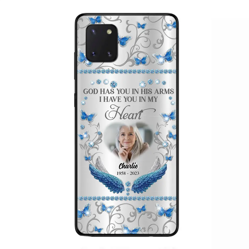 Personalized Memorial Photo Phone Case - Memorial Gift Idea for Mother's Day/Father's Day - God Has You In His Arms I Have You In My Heart - Cases For iPhone/Samsung